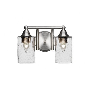 Toltec Lighting Paramount 2 - Light Vanity in  Brushed Nickel with 4" Clear Bubble Shade - 1 of 1