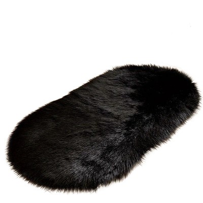 1pc Super Soft Area Rug, Plush Fluffy Faux Sheepskin Oval Floor Mat For Living Room Bedroom
