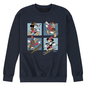 Men's - Disney - Mickey Mouse and Donald Duck Alpine Grid Graphic Fleece Sweatshirt - 1 of 4