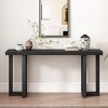 63" Geometric Console Table with Pine Veneer Top,Living Room Rectangle Table with Solid Pine Legs,American Entryway Furniture-Cuddlewood - 2 of 4