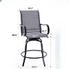 VisioGear Patio Counter and Bar Stools, 2 Pieces Bar Stools, Height Top Patio Barstools 360° Swivel, Gray, 25.2"*25.2"*48.6" - 2 of 4