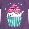 Girls' - Instant Message - Kawaii Cat Cupcake With Sprinkles Fitted Short Sleeve Graphic T-Shirt - 2 of 4