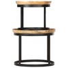 vidaXL Round Side Tables 2 pcs Solid Mango Wood and Steel - 2 of 4