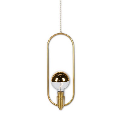 Everlasting Glow 19.68-inch tall Hanging Gold Battery Operated Pendant Light