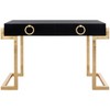 Maia 2-Drawer Desk - SFV3504 - Black/Gold Leaf - Safavieh Couture - 2 of 4