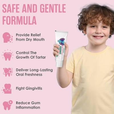 SprinJene Kids Tarter Control Fluoride Toothpaste - Bubblegum - 3.5oz/2ct: Gel, Paraben-Free, Vegan