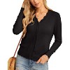 Women's Slim Fit Long Sleeve V-Neck Cardigan Sweater Lightweight Knit Button Down Shrug Cardigans - 3 of 4