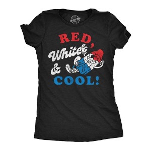 Womens Funny T Shirts Red White And Cool Sarcastic Fourth Of July Popsicle Graphic Novetly Tee For Ladies - Crazy Dog Women's T Shirt - 1 of 4