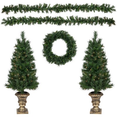 Northlight Pre-lit Battery Operated Norwich Pine Artificial Christmas ...