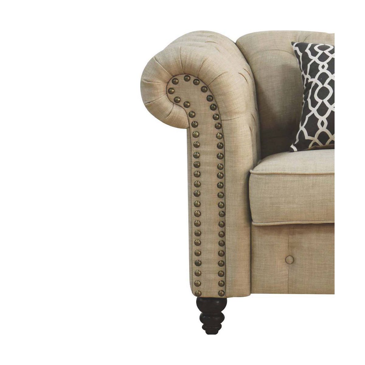 Acme Furniture Aurelia Accent Chairs Beige Linen - thumbnail 4