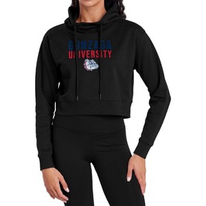 Gonzaga University Stacked Cropped Hoodie Pullover Sweatshirt - 1 of 4
