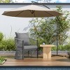Modern Curved Back Aluminum Patio Accent Arm Chair,Outdoor Poolside Lounge Chair,Woven Rope Back Garden Armchair with Cushion-Coolbibila - 2 of 4