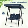 Costway 2-Person Outdoor Porch Swing Swing Loveseat with A-Shaped Metal Stand Beige/Wine/Navy/Gray/Brown - 3 of 4