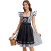 Women's Vintage Plaid Two-Piece Dress Set: Square Neck Flutter Sleeve Dress with Apron - 2 of 4