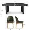7-Piece Oval Dining Table Set, Modern Wood Table in Black or Oak with 6 Upholstered Chairs, Solid Wood Legs-Maison Boucle - 3 of 4