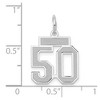 Black Bow Jewelry 14k White Gold, Jersey Collection, Small Number 50 Pendant - 4 of 4