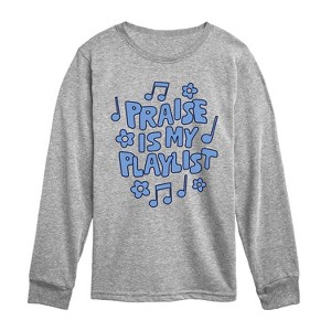 Boys' - Instant Message - Praise Is My Playlist Long Sleeve Graphic T-Shirt - 1 of 4