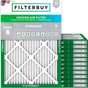 Filterbuy 17x19x1 Air Filter (12-Pack), Pleated MERV 8 Dust Defense Replacement HVAC AC Furnace Filters (Actual Size: 17.00 x 19.00 x 0.75) - 1 of 4