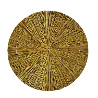 Split P Seagrass Round Placemat Set - Gold