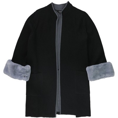 Alfani Womens Fur Cuff Cardigan Sweater