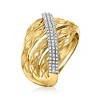 Ross-Simons 0.25 ct. t.w. Diamond Stripe Ring in 18kt Gold Over Sterling - 3 of 4