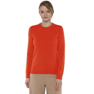 JENNIE LIU Women's 100% Pure Cashmere Long Sleeve Crew Neck Pullover Sweater - 1 of 3