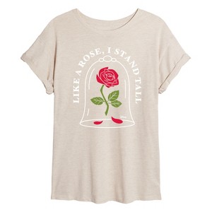 Women's - Disney - Like A Rose, I Stand Tall Oversized Graphic T-Shirt - 1 of 4