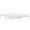 vidaXL White Steel Metal Bed Frame-Double Bed with Headboard/Footboard - 4 of 4