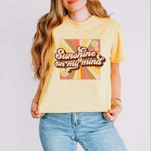 Simply Sage Market Retro Sunshine On My Mind Boxy Crop Top - 1 of 4