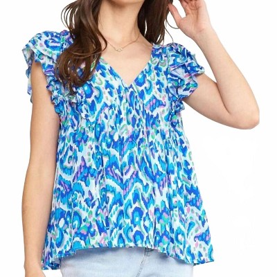 Women's Lexie Ruffle Sleeves Top - entro L