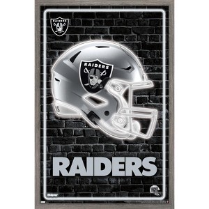 Trends International NFL Las Vegas Raiders - Neon Helmet 23 Framed Wall Poster Prints - 1 of 4