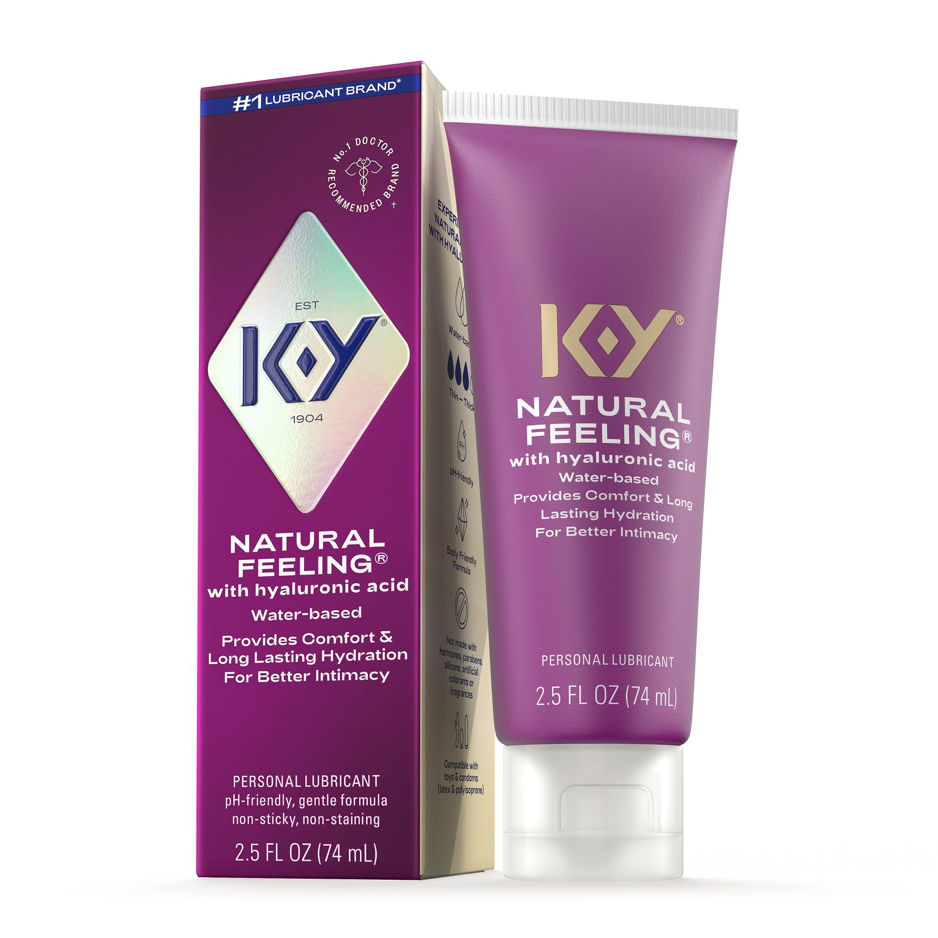 K-Y Natural Feeling with Hyaluronic Acid Personal Lubricant - 2.5 fl oz