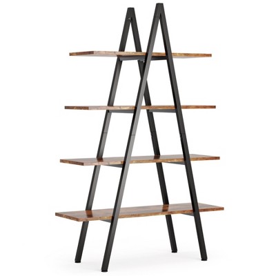Tribesigns 65" 4-Tier Bookshelf, A-Shaped Open Book Display Organizer