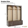 Lycvki 74.8"H Arched Design Wooden Hall Tree with Entryway Bench and 8 Retro Hooks - 4 of 4