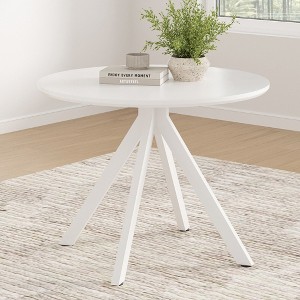 Mid-Century Dining Table for 4-6 Person,39" Round Wooden Dining Tabletop and Metal Frame for Kitchen,Dining Room,Living Room (39 inch,100cm) - 1 of 4