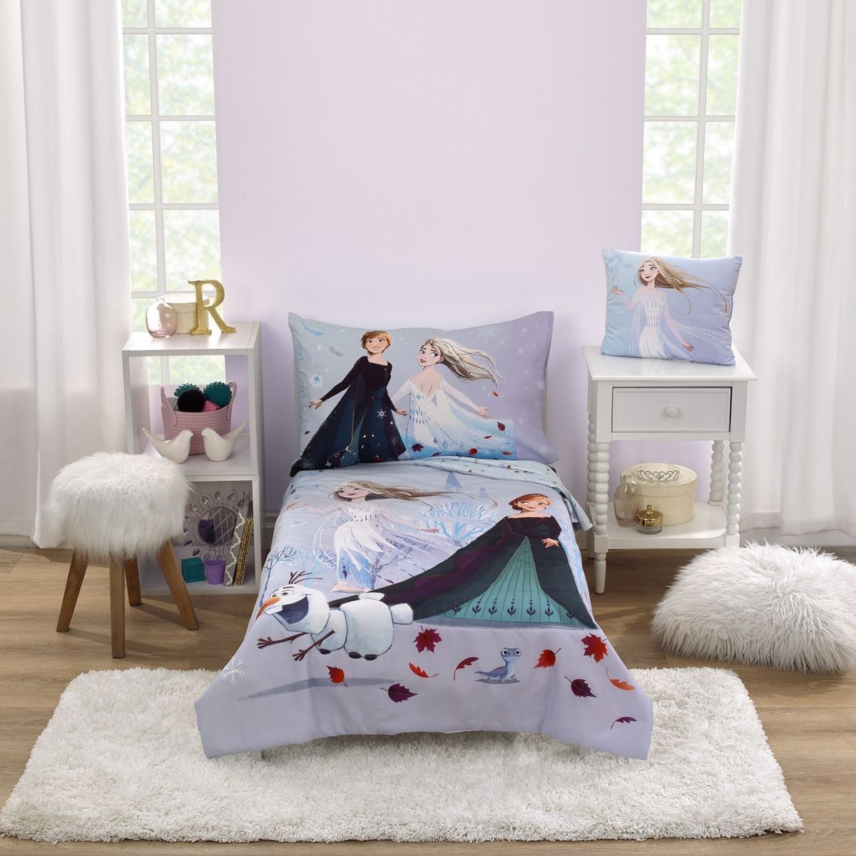 NoJo Disney Frozen Winter Cheer Lavender, Aqua and White Elsa Decorative Toddler Pillow - thumbnail 5