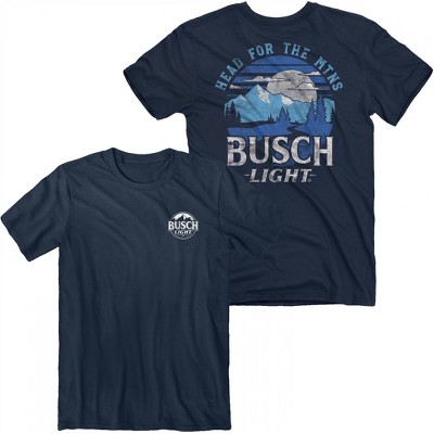 Mens Busch Light Head For The MTNS Front and Back Print T-Shirt