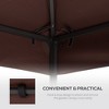 Gulches 9.8' x 9.8' Gazebo Replacement Canopy - 2-Tier UV Top Cover for Models 01-0153 & 100100-076, Perfect for Outdoor Use, Coffee Color (TOP ONLY) - 3 of 4