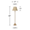 360 Lighting Dyna 58"H Antique Brass and Ivory Brocade Shade 2-Light Floor Lamp - 4 of 4