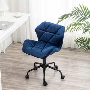 Diamond Tufted Adjustable Swivel Office Chair, Upholstered Swivel Office Chair, Swivel Office Chair No Arms For Living Room-The Pop Home - 1 of 4