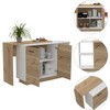 NicBex Kitchen Island Cart Morden Kitchen Carts with Storage, 2 Spacious Cabinet Doors, 2 Open Shelves for Kitchen - 3 of 4