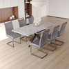 NicBex 62.4"-78.15" Dining Table Set for 6 Modern Extendable Dining Table with Metal Base with 6 Upholstered Chairs - 2 of 4