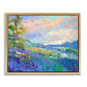 Stupell Industries Modern Hill Woodland Landscape Floating Frame Canvas Art - 1 of 4
