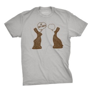 Mens Faceless Chocolate Bunny Funny Half Eaten Holiday Gift Adult Gift T Shirt - Crazy Dog Men's T Shirt - 1 of 4