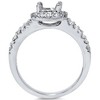 Pompeii3 1/2ct Halo Double Row Engagement Ring Setting 14K White Gold - 2 of 4