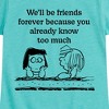 Girls' - Peanuts - Marcie and Peppermint Patty Friends Forever Fitted Short Sleeve Graphic T-Shirt - 2 of 4