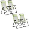 Outsunny Set of 4 Folding Patio Chairs, Camping Chairs with Adjustable Sling Back, Removable Headrest, Armrest for Garden, Backyard, Lawn, Green - 4 of 4
