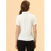 INSPIRE CHIC Women's Short Sleeve Button Down Peter Pan Collar Blouse - 4 of 4