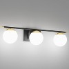 Runesay Black and Gold Bathroom Lights 3-Light Mid Century Modern Milky Glass Black and Gold Vanity Lights for Bathroom - 2 of 4
