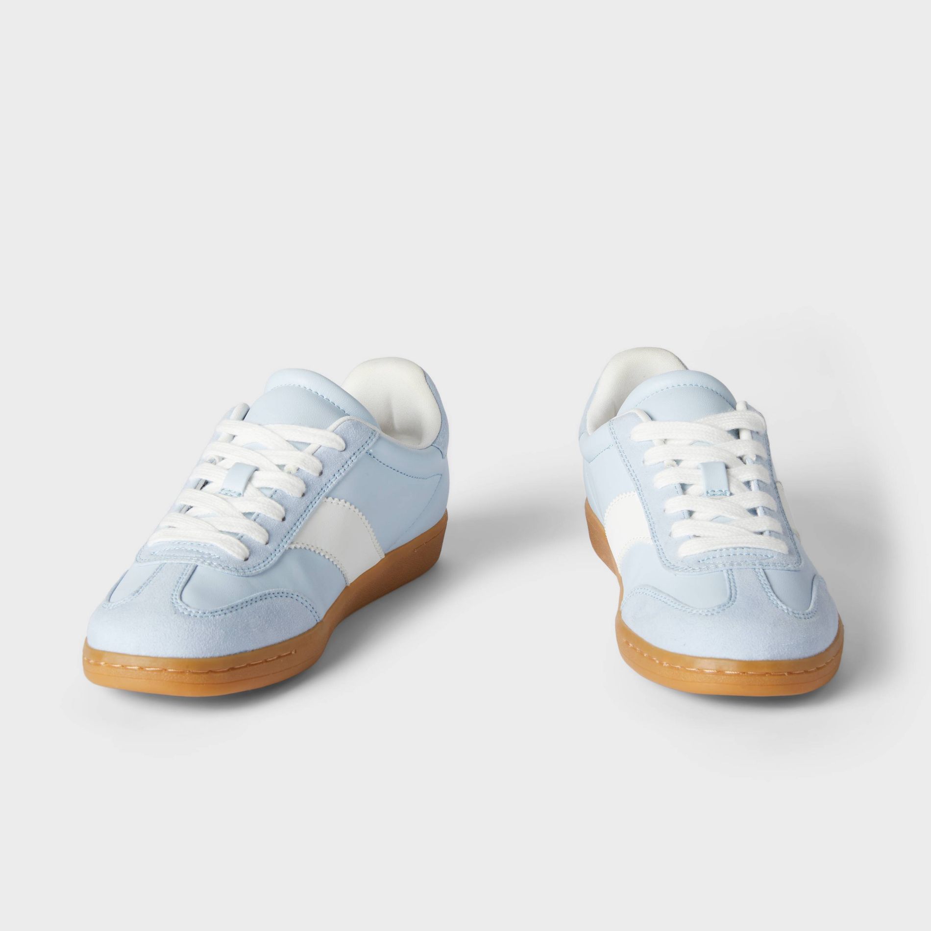 Women's Spencer Fashion Sneakers with Memory Foam Insole - Universal Thread™ 7.5 Light Blue: Lace Up, Low Top, Textured Outsole